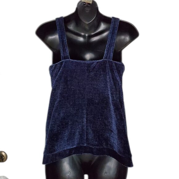 Atina Christina Velvet Halter Top Draped Navy Blue Sz S Y2K Party Coquette Glam - Picture 2 of 9